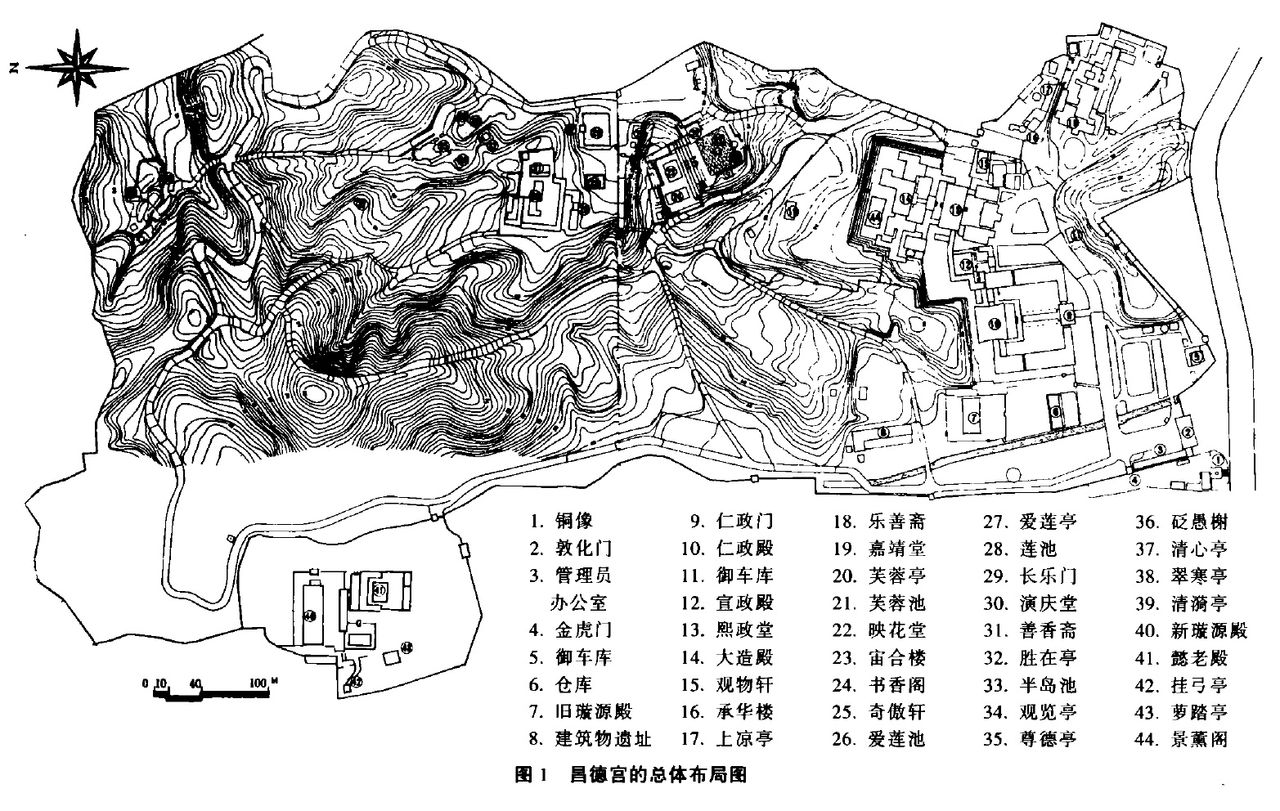 昌德宮地圖（南方指右）