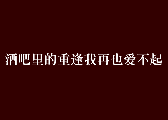 酒吧里的重逢我再也愛不起