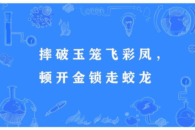 摔破玉籠飛彩鳳，頓開金鎖走蛟龍