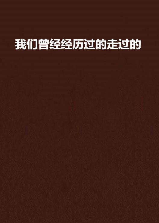 我們曾經經歷過的走過的