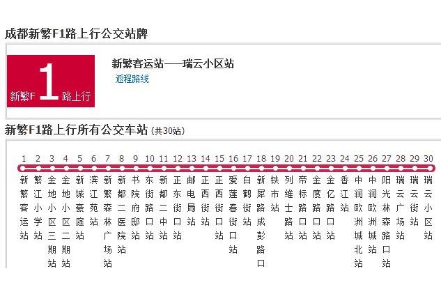 新繁公交F1路